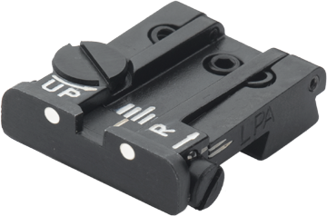 Browning Hi-Power [Sport Vigilante Mark III Practical HP40] tacca di mira regolabile | punti bianchi - Ubitzu