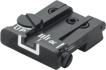 Browning Hi-Power [Sport Vigilante Mark III Practical HP40] tacca di mira regolabile | linee bianche - Ubitzu