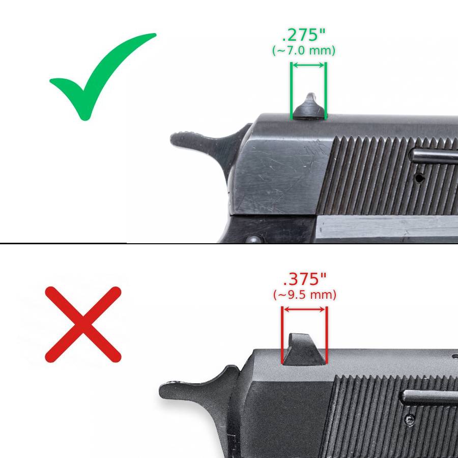 Browning Hi-Power Vigilante mire regolabili | punti bianchi - Ubitzu