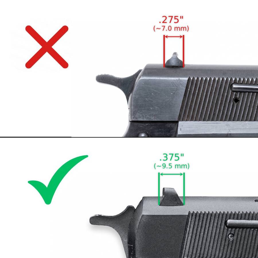 Browning Hi-Power [Vigilante Mark III Practical HP40] mire regolabili | blank - Ubitzu
