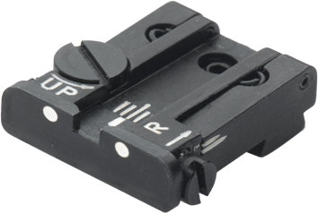Glock [G17 G19 G26 & other] tacca di mira regolabile | punti bianchi - Ubitzu