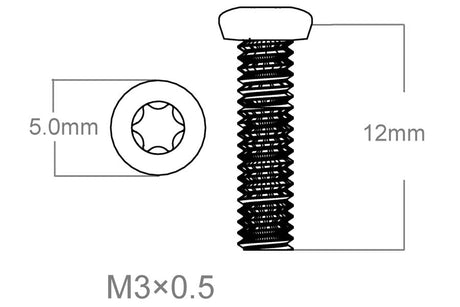Set di viti 3pcs | M3x0.5 [T10] - Ubitzu