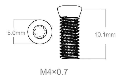 Set di viti 3pz | M4x0.7 [T10] - Ubitzu